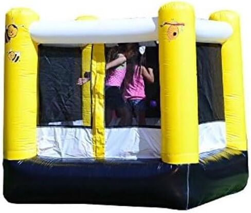 JumpOrange Busy Bee Bounce House قابل للنفخ للأطفال الصغار والأطفال الصغار (مع منفاخ)، طوق كرة السلة، داخلي خارجي، خفيف الوزن، حفلة عيد ميلاد، منزل نطاط in Kuwait