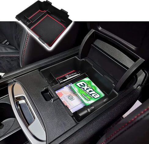 Center Console Upgraded Organizer Compatible with Acura RDX 2019 2020 2021 2022 2023 2024 Accessories, Armrest Storage Box Insert Card Container ABS Coin Holder Console Tray, Black in Saudi Arabia