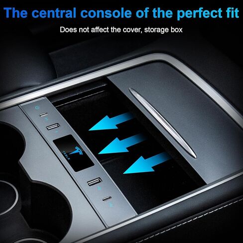 محطة إرساء متعددة المنافذ لطراز Tesla 3/Y، محول شحن سريع لملحقات Tesla Model 3 Model Y 2022 2021 USB C Hub لوحدة التحكم المركزية لداخلية Tesla in Kuwait