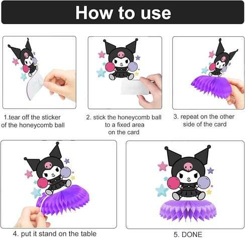 8 قطع مركزية على شكل قرص العسل من كيتي، زينة لحفلات عيد ميلاد كيتي، ديكورات الطاولة موضوع ثلاثي الأبعاد in Kuwait