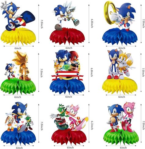 9 قطع ديكورات مركزية على شكل قرص العسل على شكل قنفذ أزرق، لوازم حفلات أعياد الميلاد ذات طابع خاص للأطفال وديكورات حمام الطفل in Kuwait