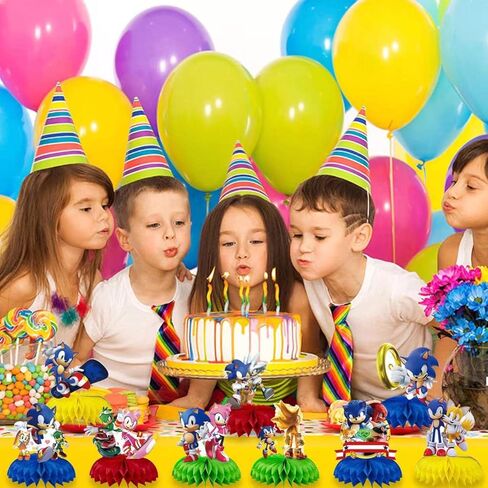 9 قطع ديكورات مركزية على شكل قرص العسل على شكل قنفذ أزرق، لوازم حفلات أعياد الميلاد ذات طابع خاص للأطفال وديكورات حمام الطفل in Kuwait