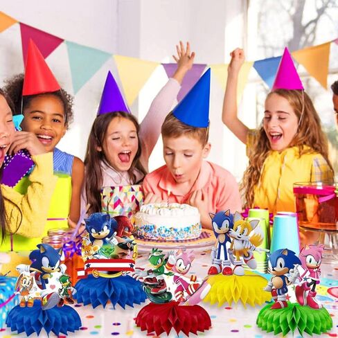 9 قطع ديكورات مركزية على شكل قرص العسل على شكل قنفذ أزرق، لوازم حفلات أعياد الميلاد ذات طابع خاص للأطفال وديكورات حمام الطفل in Kuwait