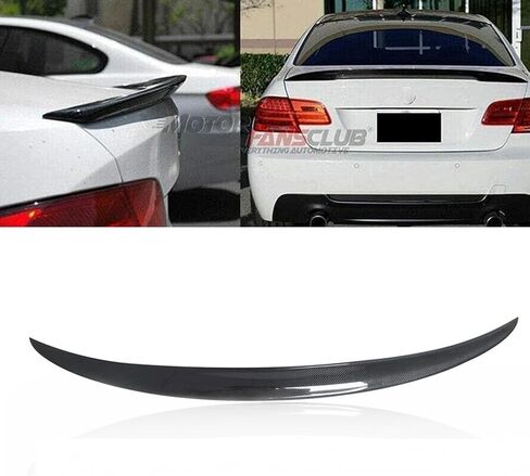 MotorFansClub سبويلر خلفي مناسب لسيارات BMW E92 3 Series 320i 328i 335i 2005 2006 2007 2008 2009 2010 2011 2012 2013 كوبيه 328i 335i M3 شفة جناح الشاحنة (ألياف الكربون الحقيقية) in Saudi Arabia