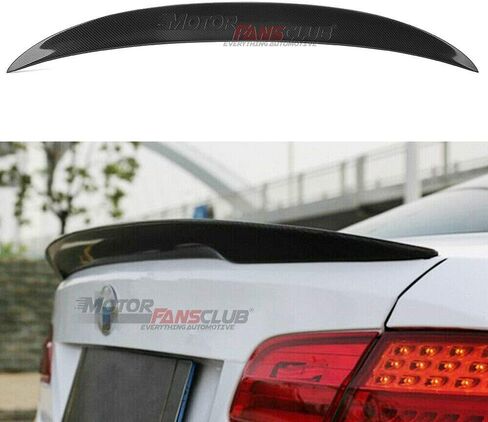 MotorFansClub سبويلر خلفي مناسب لسيارات BMW E92 3 Series 320i 328i 335i 2005 2006 2007 2008 2009 2010 2011 2012 2013 كوبيه 328i 335i M3 شفة جناح الشاحنة (ألياف الكربون الحقيقية) in Saudi Arabia