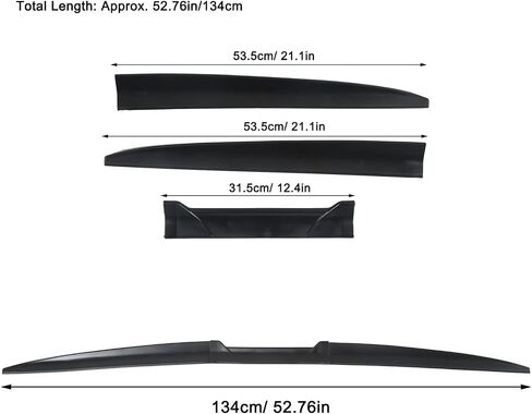 134 cm Car Trunk Lip Rear Trunk Wing, KIMISS Rear Wing 52.76 Inch Rubber Trunk Lid Tailgate Spoiler Wing Three Stage Splicing Design Universal Fit in Saudi Arabia