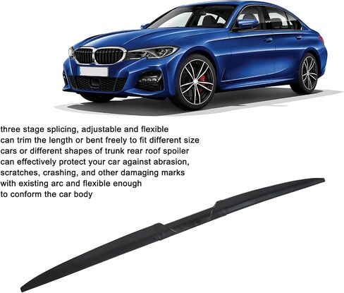 134 cm Car Trunk Lip Rear Trunk Wing, KIMISS Rear Wing 52.76 Inch Rubber Trunk Lid Tailgate Spoiler Wing Three Stage Splicing Design Universal Fit in Saudi Arabia