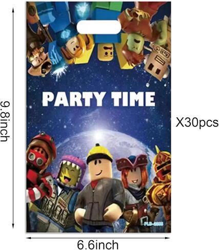 30 قطعة من Anwat 𝓡𝓸𝓫𝓵𝓸𝔁𝓼 حقائب هدايا لحفلات أعياد الميلاد ذات طابع كرتوني، أكياس Goodie Bag لتزيين حفلات أعياد الميلاد الكرتونية ذات طابع روبوتي. in Kuwait