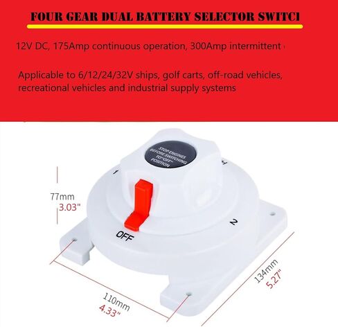 مفتاح البطارية البحرية مفتاح جهاز انتقاء 12-32 فولت تيار مستمر 175AMP أربعة موقف مفتاح جهاز انتقاء البطارية مع كلا الموقف مفتاح البطارية in Kuwait