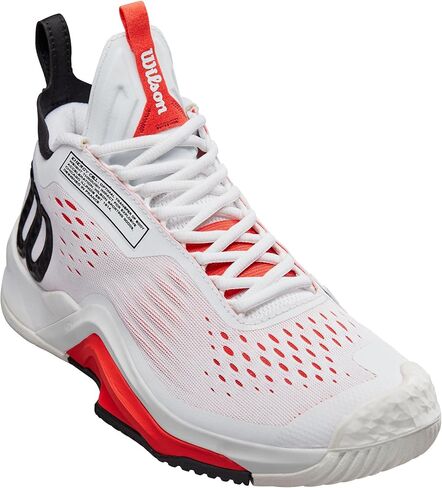 WILSON Rush Pro Tour Mid Mens Tennis Shoes - White/Black/Red/D Medium / 13.0 in Saudi Arabia