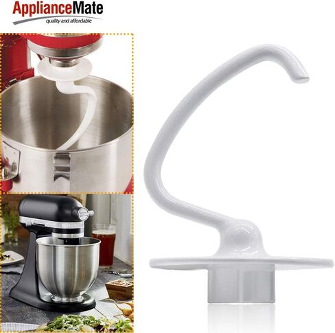 خطاف عجين مطلي مضاد للالتصاق K45DH بديل لخلاط المطبخ مساعد KSM150 ksm90 k45 KSM5 KSM500 لخلاطات حامل الرأس المائل 4.5/5.0 (أبيض) in Kuwait