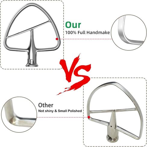 Stainless Steel Paddle Attachment for Kitchenaid Mixer, Replacement Kitchenaid Paddle Attachment, Fits Tilt-Head Stand Mixer Bowls for 4.5-5 Quart Bowls, Dishwasher Safe in Saudi Arabia