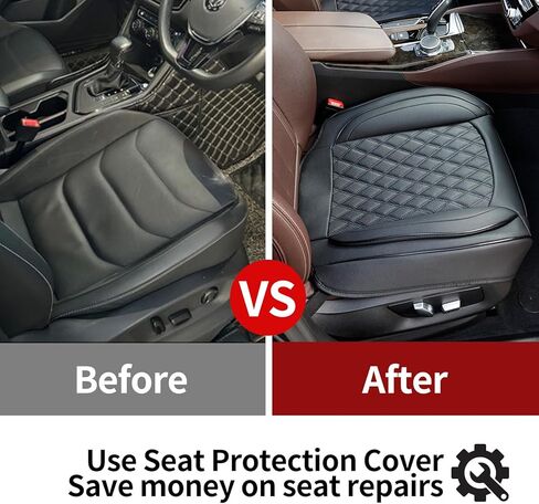 2 Pack Car Seat Covers Luxury Bottom Seat Cover,Front,Fully Wrapped with Storage Pocket,Waterproof and Anti-Slip,Fit 95% Vehicles（Beige） in Saudi Arabia
