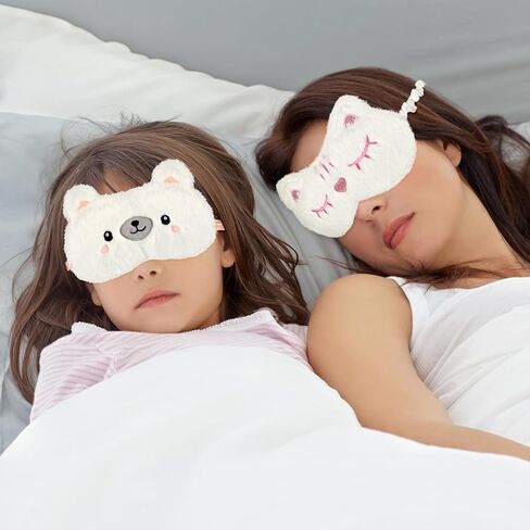 3 قطع قناع نوم للأطفال، مجموعة قناع عين قطيفة لطيف للفتيات، تصميم حيوان مضحك، غطاء عين للنوم، أقنعة نوم ناعمة قابلة للتعديل للنساء والأطفال والبالغين، لوازم حفلات السفر بيجامة in Kuwait
