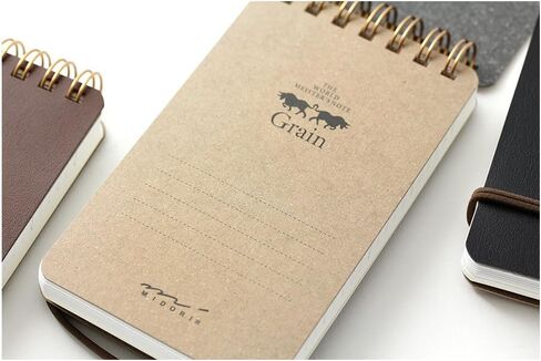 DESIGNPHIL Midori 11796006 Notepad WM Ring Memo Grain Black in Saudi Arabia