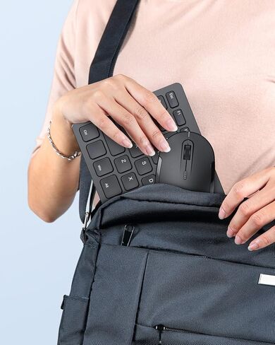 seenda Wireless Keyboard and Mouse Combo, Compact Small Keyboard Mouse Set with 2.4G USB Receiver, Slim Portable Keyboard and Silent Wireless Mouse for Laptop, Computer, Desktop, PC, Windows, Black in Saudi Arabia