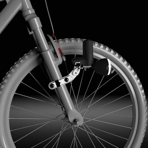 DL09 LED مصباح دراجة دينامو، مصباح أمامي للدراجة دينامو ومولد احتكاك آلي. 100 لومن، مقاوم للماء، سهل التركيب، لا يحتاج إلى بطارية أبدًا in Kuwait