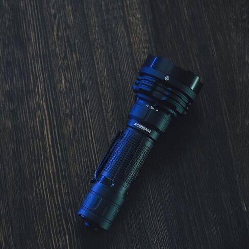 مصباح يدوي تكتيكي ACEBEAM Defender P18 مع مفتاح ذيل مزدوج، مصباح يدوي LED بقوة 5000 لومن عالي قابل لإعادة الشحن، مصباح يدوي بطول 688 ياردة مع مشبك عكسي، ستروب فوري للطوارئ والأمان in Kuwait