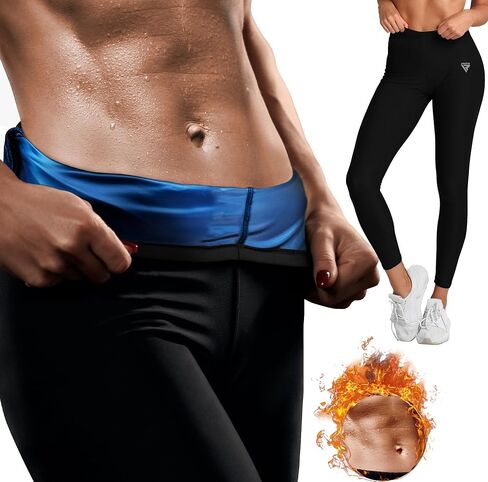 RDX Sauna Leggings for Women, REACH Compliant OEKO TEX 100 Certified, Compression Sweat Pants for Tummy Control, High Waist in Saudi Arabia