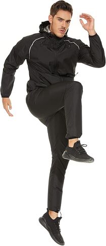Sauna Suit for Men Weight Loss Sweat Sauna Jacket Gym Pants Boxing Exercise Workout Sauna Sweat Suits for Mens in Saudi Arabia