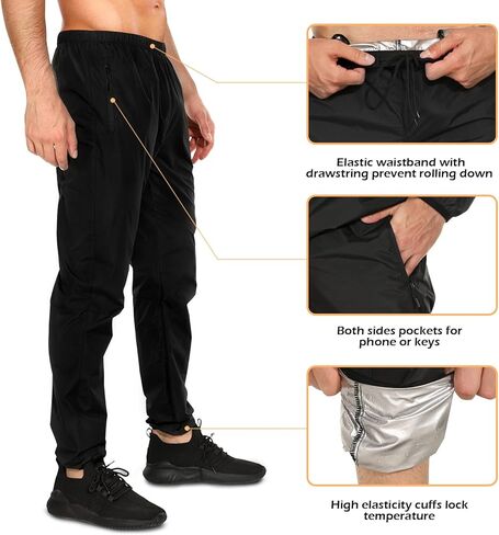 Sauna Suit for Men Weight Loss Sweat Sauna Jacket Gym Pants Boxing Exercise Workout Sauna Sweat Suits for Mens in Saudi Arabia