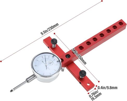 NORJIN منشار طاولة مقياس مؤشر الاتصال الهاتفي، مجموعة أدوات قياس منشار طاولة طويلة قابلة للتعديل لمحاذاة ومعايرة مناشير الطاولة في ورشة العمل، ومناشير الشريط ومكابس الحفر in Kuwait