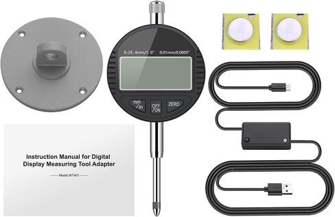 AUTOUTLET Digital Dial Indicator 0.01/0.0005'' Digital Indicator Probe Dial Test Gauge Range 0-25.4mm/1'' Dial Test Indicators Electronic Indicator Gauge Black in Saudi Arabia
