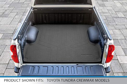 SMARTLINER K0155 حصيرة سرير مطاطية متينة مناسبة لجميع الأحوال الجوية لسيارة Toyota Tundra 2014-2021 (CrewMax Cab 5.5ft Bed فقط)، أسود in Saudi Arabia