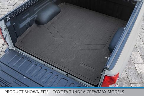SMARTLINER K0155 حصيرة سرير مطاطية متينة مناسبة لجميع الأحوال الجوية لسيارة Toyota Tundra 2014-2021 (CrewMax Cab 5.5ft Bed فقط)، أسود in Saudi Arabia
