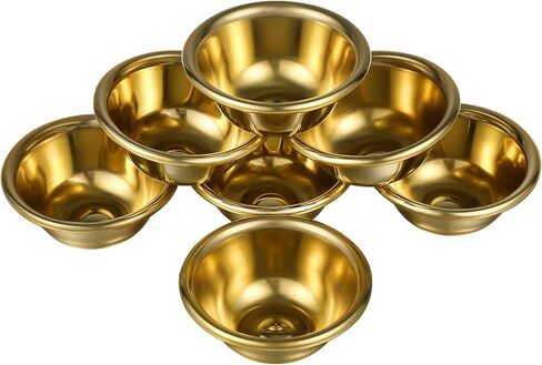 HOMSFOU 7 Pcs Copper Offering Bowl Holy Water Cups Buddha Worship Wine Sacrificial Tea Cups for Home Tibetan Buddhist Altar Supplies 7cm in Saudi Arabia