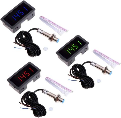 عداد السرعة 4 مقياس سرعة الدوران الرقمي LED + مستشعر القرب 12 فولت 9999 دورة في الدقيقة للمخرطة/الجزازة/التحكم الرقمي بالكمبيوتر/الربيع عالي الدقة in Saudi Arabia