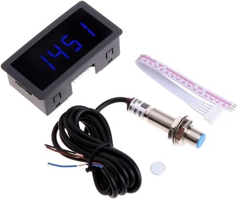 عداد السرعة 4 مقياس سرعة الدوران الرقمي LED + مستشعر القرب 12 فولت 9999 دورة في الدقيقة للمخرطة/الجزازة/التحكم الرقمي بالكمبيوتر/الربيع عالي الدقة in Saudi Arabia