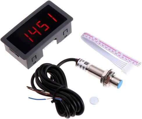 عداد السرعة 4 مقياس سرعة الدوران الرقمي LED + مستشعر القرب 12 فولت 9999 دورة في الدقيقة للمخرطة/الجزازة/التحكم الرقمي بالكمبيوتر/الربيع عالي الدقة in Saudi Arabia