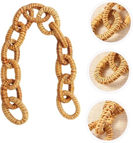NOLITOY Rattan Chain Wood Link Chain Table Decor Link Ornament Handbag Rattan Woven Chain Wood Chain Link Decor Light House Decorations for Home Rattan Woven Link Chain Decor Rural Pendant in Saudi Arabia