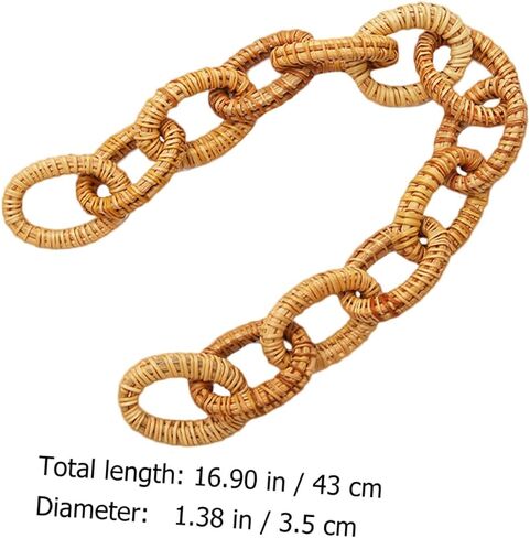 NOLITOY Rattan Chain Wood Link Chain Table Decor Link Ornament Handbag Rattan Woven Chain Wood Chain Link Decor Light House Decorations for Home Rattan Woven Link Chain Decor Rural Pendant in Saudi Arabia