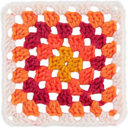 Red Heart All in One Granny Square Soft White - Amethyst Yarn - 3 Pack of 250g/8.8oz - 100% Acrylic - #4 Worsted (Medium) - 381m/417Yards - for Knitting, Crochet and Amigurumi in Saudi Arabia