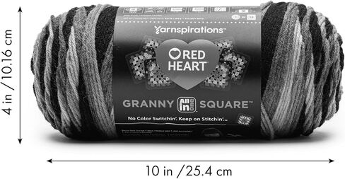 Red Heart All in One Granny Square Soft White - Amethyst Yarn - 3 Pack of 250g/8.8oz - 100% Acrylic - #4 Worsted (Medium) - 381m/417Yards - for Knitting, Crochet and Amigurumi in Saudi Arabia