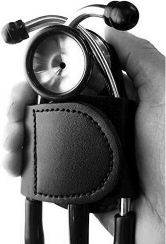 حامل سماعة الطبيب من الجلد الطبيعي باللون الأسود للممرضات والأطباء in Kuwait