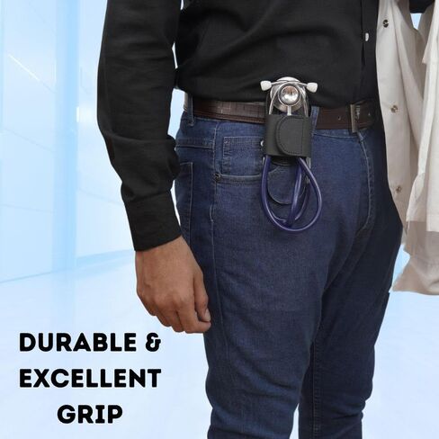 حامل سماعة الطبيب من الجلد الطبيعي باللون الأسود للممرضات والأطباء in Kuwait