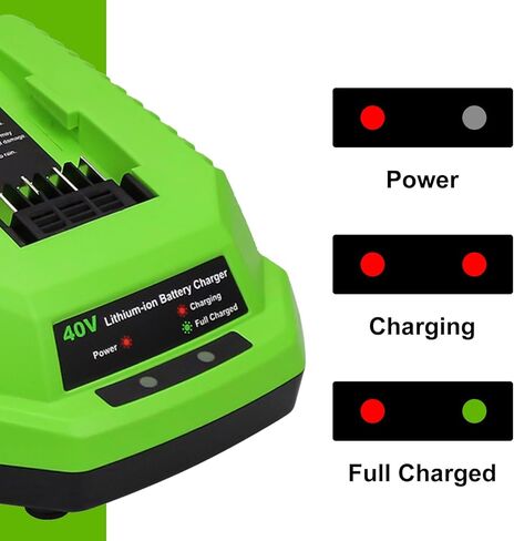 بطارية ليثيوم أيون 40 فولت 6.0 أمبير في الساعة 29462 29472 بديلة وشاحن 29482 متوافق مع بطارية Greenworks 40 فولت 29462 29472 أدوات كهربائية G-MAX 29252 20202 22262 25312 25322 20642 22272 27062 in Kuwait