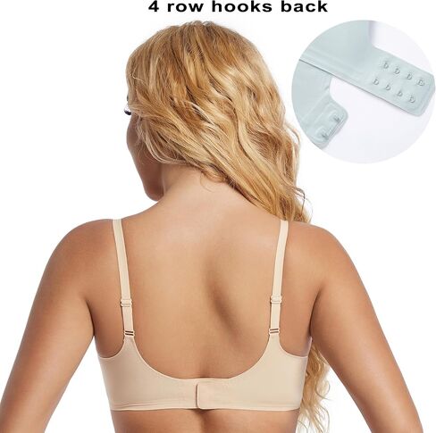 PRETTYWELL Comfort Push up Bras for Women Soft Underwire V Neck Bra Breathable Padded T Shirt Bralettes Seamless Everyday Bra in Saudi Arabia