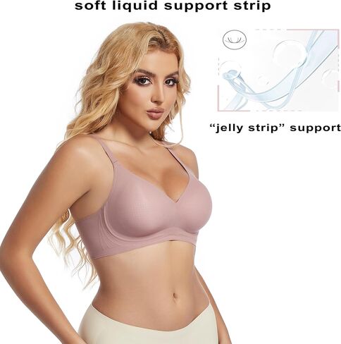 PRETTYWELL حمالات صدر مريحة رافعة للصدر للنساء حمالة صدر ناعمة بفتحة رقبة على شكل V مبطنة تسمح بالتهوية تي شيرت براليت حمالة صدر يومية سلسة in Kuwait