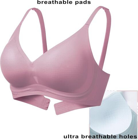 PRETTYWELL حمالات صدر مريحة رافعة للصدر للنساء حمالة صدر ناعمة بفتحة رقبة على شكل V مبطنة تسمح بالتهوية تي شيرت براليت حمالة صدر يومية سلسة in Kuwait