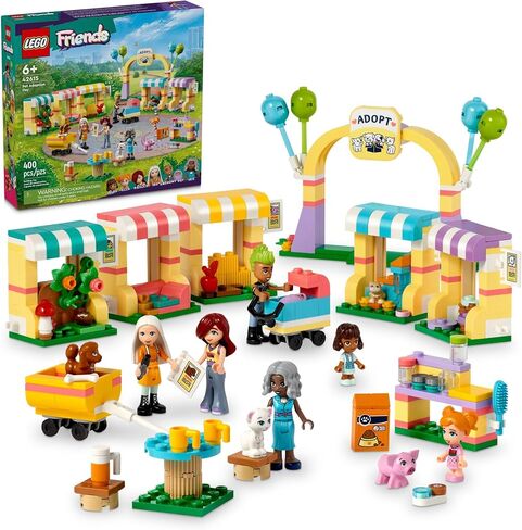 LEGO Friends Pet Adoption Day Toy, Animal Set, Pretend Play, Gift Idea for Kids, Girls and Boys Aged 6 Years and Up, with 7 Characters and 5 Animal Figures, Hedgehog, Hamster, Pig and More, 42615 in Saudi Arabia
