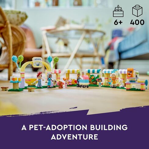LEGO Friends Pet Adoption Day Toy, Animal Set, Pretend Play, Gift Idea for Kids, Girls and Boys Aged 6 Years and Up, with 7 Characters and 5 Animal Figures, Hedgehog, Hamster, Pig and More, 42615 in Saudi Arabia