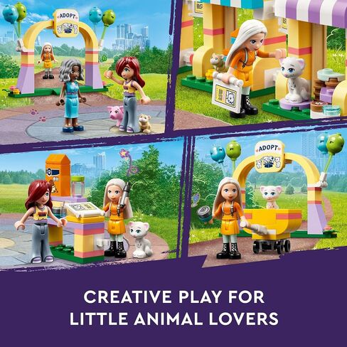 LEGO Friends Pet Adoption Day Toy, Animal Set, Pretend Play, Gift Idea for Kids, Girls and Boys Aged 6 Years and Up, with 7 Characters and 5 Animal Figures, Hedgehog, Hamster, Pig and More, 42615 in Saudi Arabia