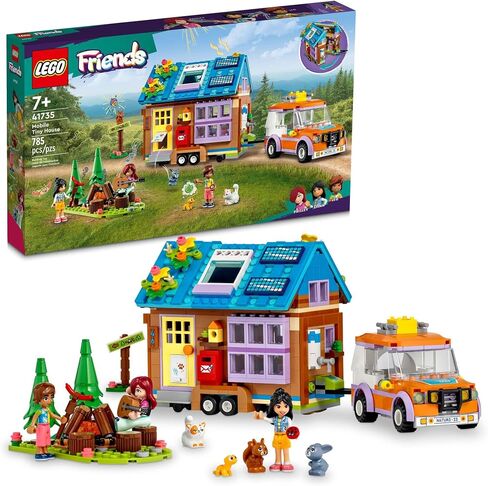 LEGO Friends Mobile Tiny House 41735, Forest Camping Dollhouse Pretend Play Set with Toy Car to Enjoy The Great Outdoors, Includes Leo & Liann Friendship Mini-Dolls, Gift Idea for Kids 7 Plus in Saudi Arabia