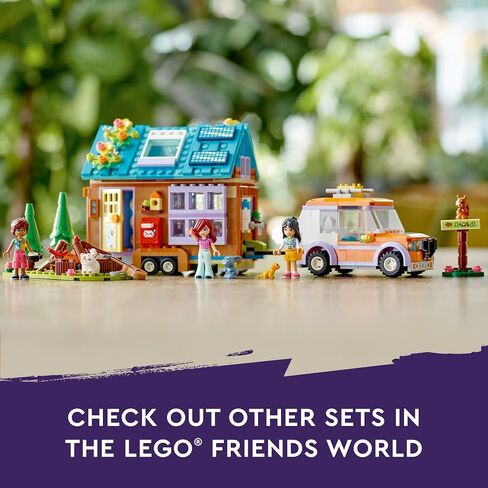 LEGO Friends Mobile Tiny House 41735, Forest Camping Dollhouse Pretend Play Set with Toy Car to Enjoy The Great Outdoors, Includes Leo & Liann Friendship Mini-Dolls, Gift Idea for Kids 7 Plus in Saudi Arabia