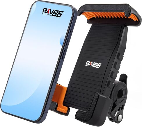 Motorcycle Phone Holder, Bicycle Phone Holder with Silicone, Upgrade Quick Install Handlebar Clip for Most Smartphones, Black in Saudi Arabia