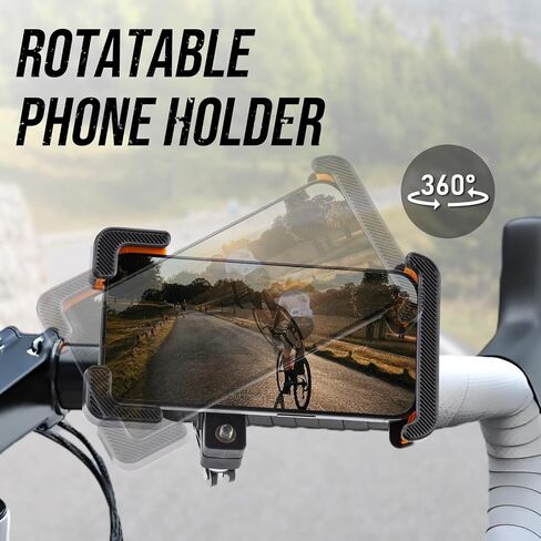 Motorcycle Phone Holder, Bicycle Phone Holder with Silicone, Upgrade Quick Install Handlebar Clip for Most Smartphones, Black in Saudi Arabia